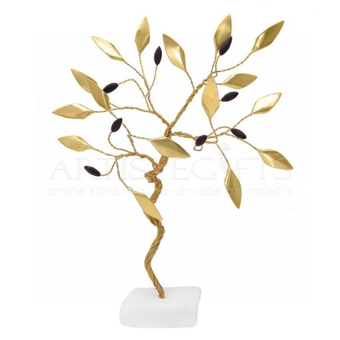 Δέντρο Ελιά Μεσαίο Με Στριφτό Κορμό και Χρυσά Φύλλα, ελιά, δέντρο ελιάς, επιχειρηματικά δώρα, αναμνηστικά δώρα, business gifts, Olive tree,