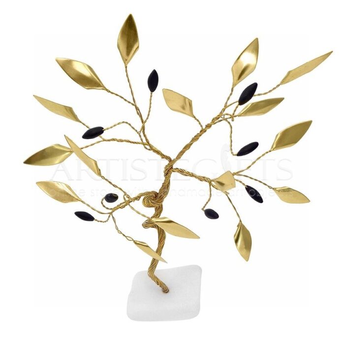 Δέντρο Ελιά Μεσαίο Με Στριφτό Κορμό και Χρυσά Φύλλα