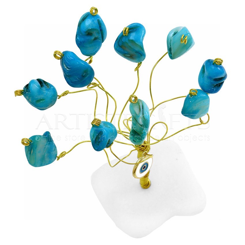Δέντρο Ζωής Μικρό Με Μπλε Μάτι και Τιρκουάζ Φίλντισι