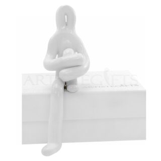 Ανθρωπάκι Λευκό Καθισμένο Με Διπλωμένο Πόδι