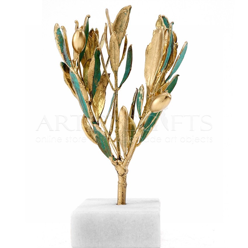 Mini Δέντρο Ελιάς, Επικαλυμμένο Με Χρυσό Και Οξείδωση