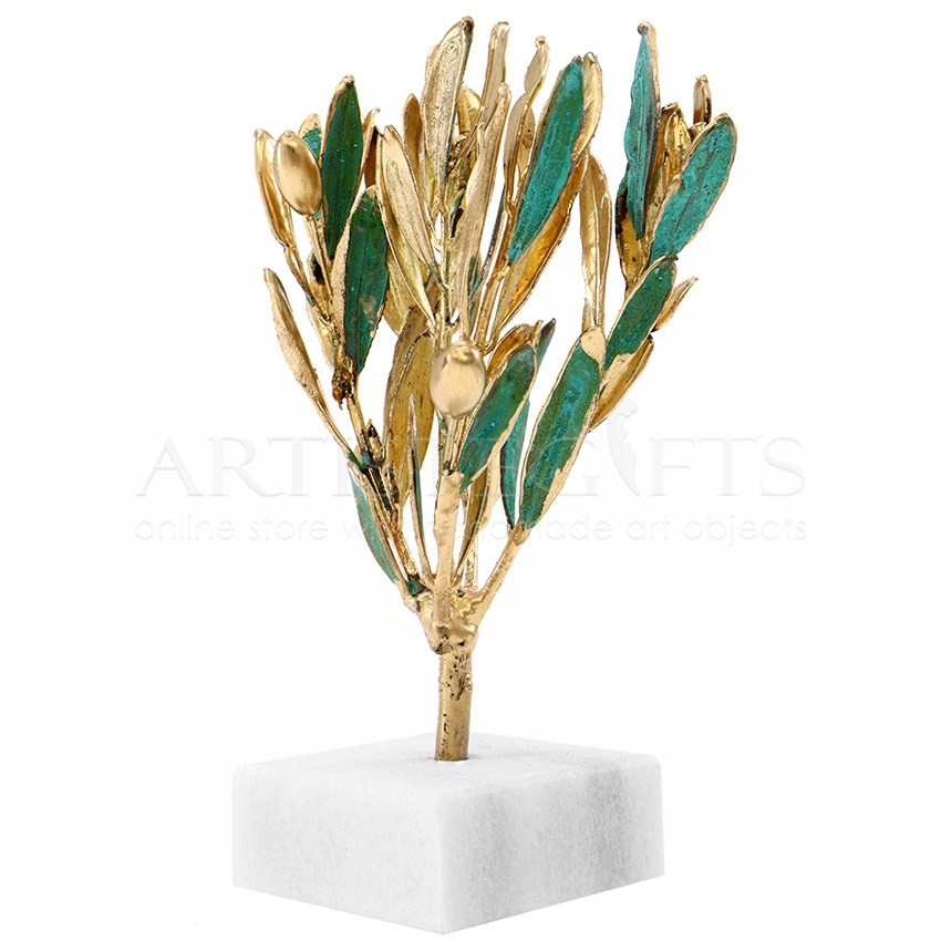 Mini Δέντρο Ελιάς, Επικαλυμμένο Με Χρυσό Και Οξείδωση