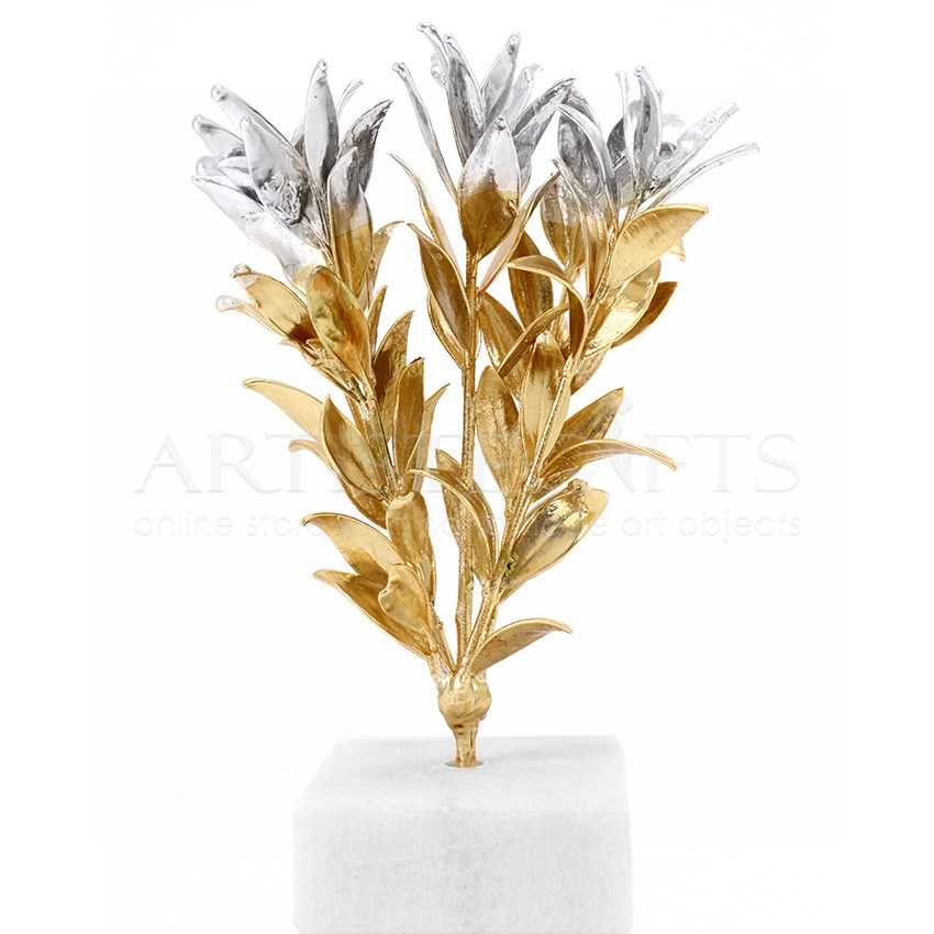 Mini Δέντρο Μυρτιάς, Επικαλυμμένο Με Χρυσό Και Ασήμι