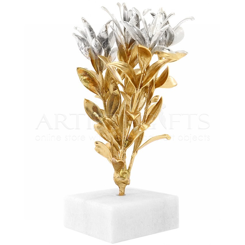 Mini Δέντρο Ελιάς, Επικαλυμμένο Με Χρυσό Και Ασήμι