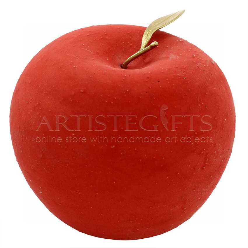 Κεραμικό Μεγάλο Κόκκινο Μήλο Με Ορειχάλκινο Φύλλο , φρούτο, δώρο για γιατρό, διαιτολόγο, διατροφολογο, παραγωγό μήλων, μήλα, δώρα για εγκαίνια, δώρο για νέο σπίτι, πρες παπιέ, δωρα με φρούτα, apple, χειροποίητα κεραμικά, χειροποίητα δώρα, επιχειρηματικά δώρα, εταιρικά δώρα