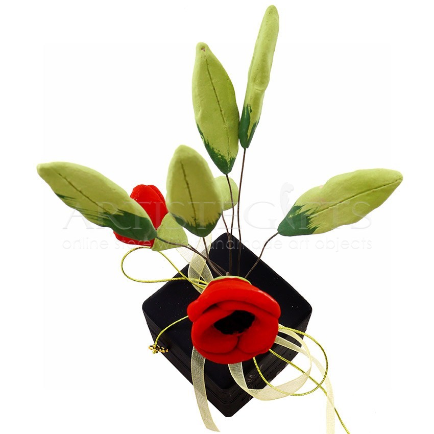 Μπουκέτο Με Δύο Κόκκινα Λουλούδια, Μπουμπούκι και 24